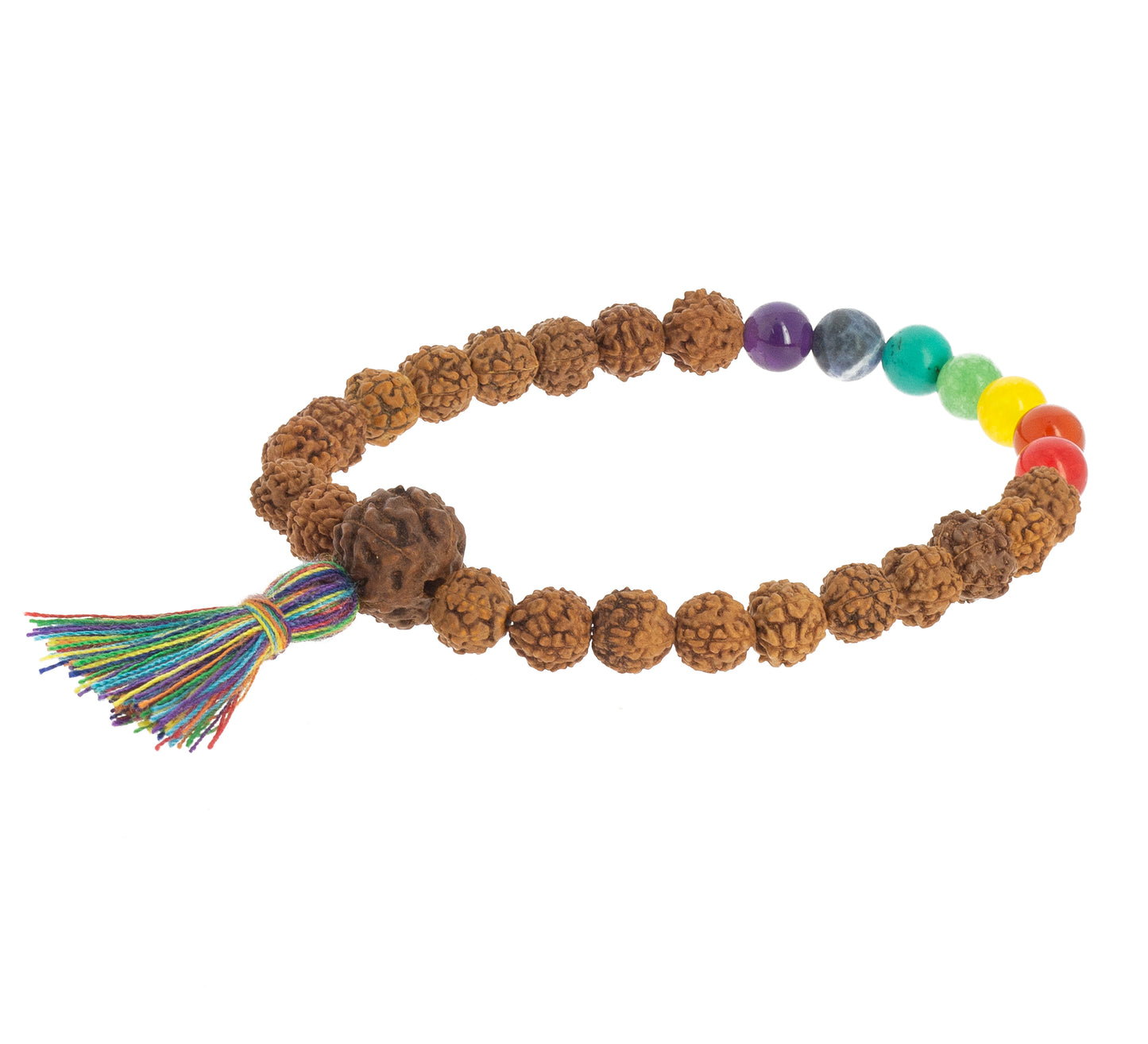 7-Chakra Rudraksha Wrist Mala
