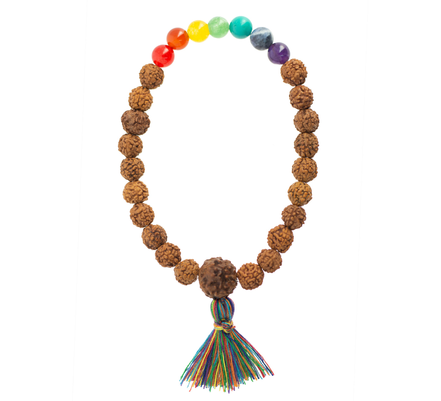 7-Chakra Rudraksha Wrist Mala