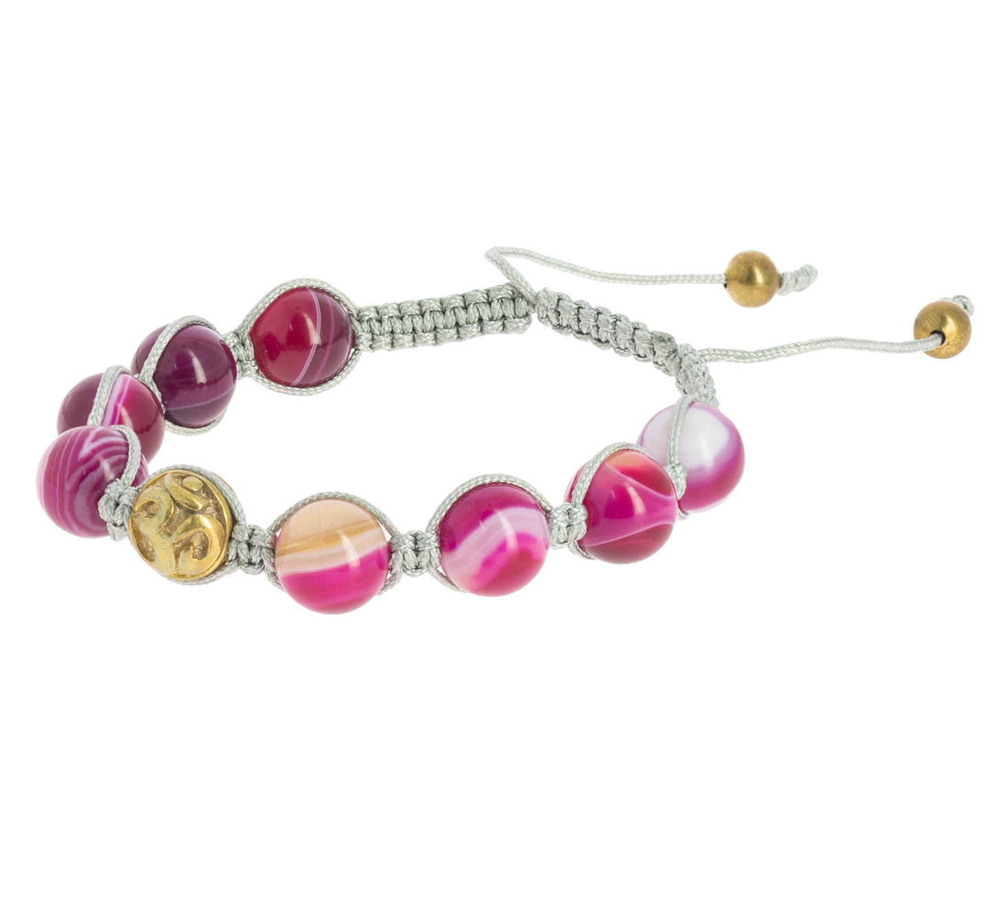 Pulsera Shambala Om Agata Rosa