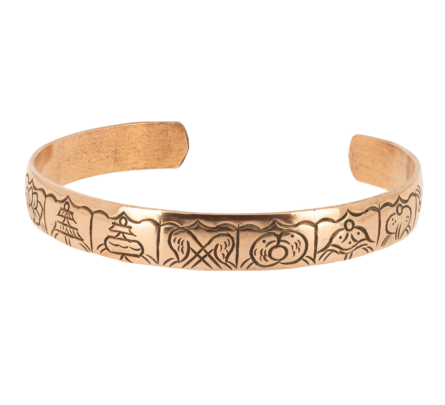 Copper Bracelet - 8 Auspicious Symbols