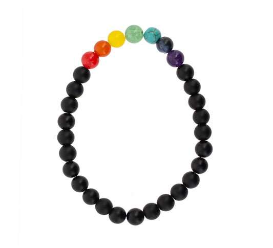 Pulsera-mala 7 Chakras - Ónice Negro