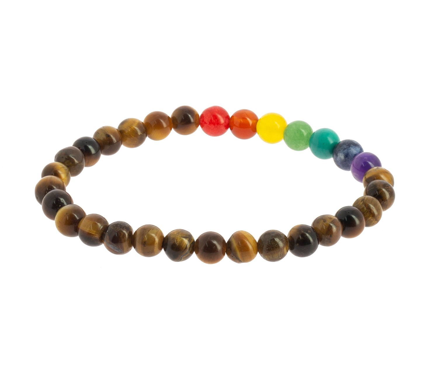 Bracelet-mala 7 Chakras - Œil de Tigre