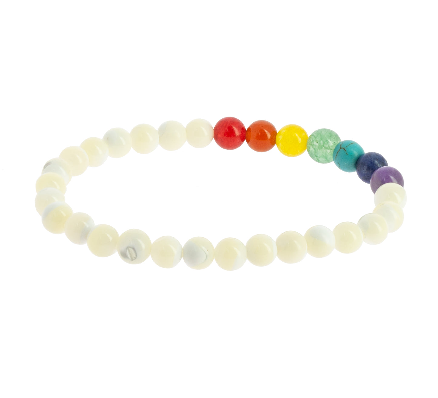 Bracelet-mala 7 Chakras - Nacre