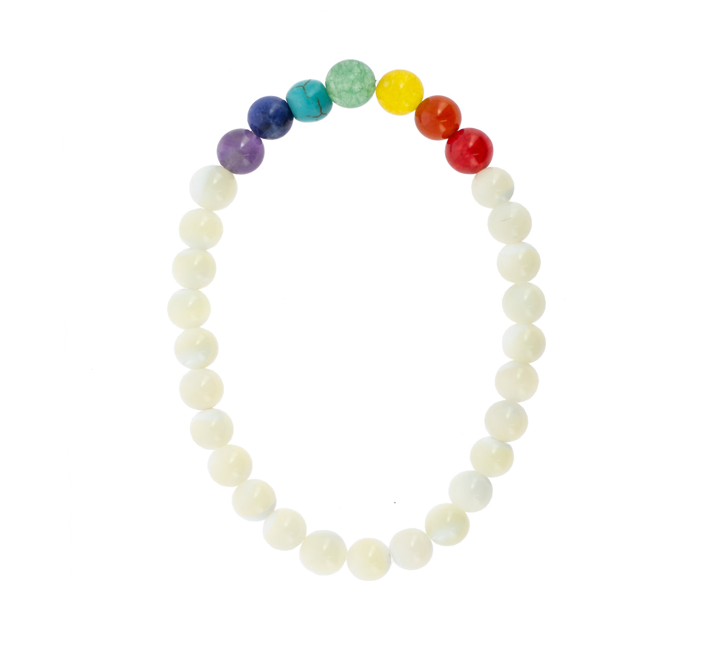 Bracelet-mala 7 Chakras - Nacre