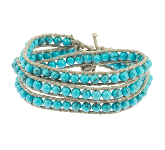 Pulsera Naga Howlita Turquesa