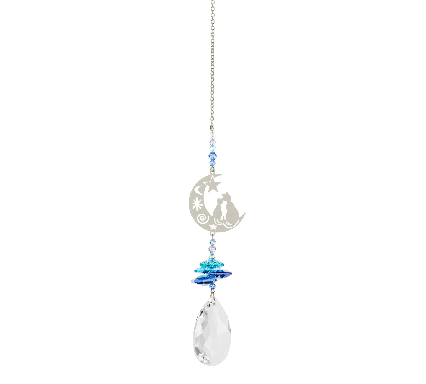 Crystal Fantasy Suncatcher - Two Cats in the Moon