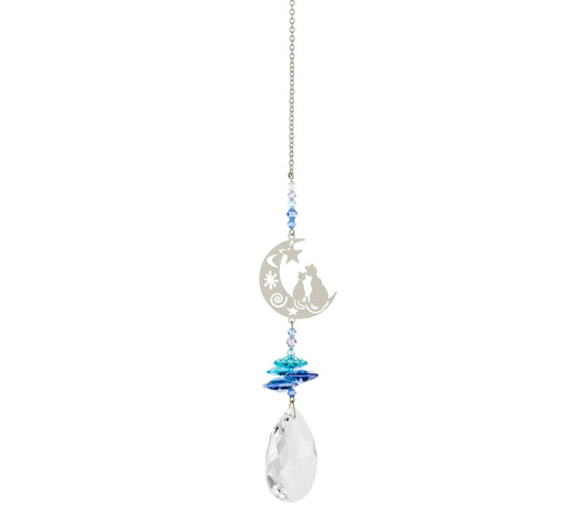 Fantaisie de Cristal Deux Chats sur la Lune