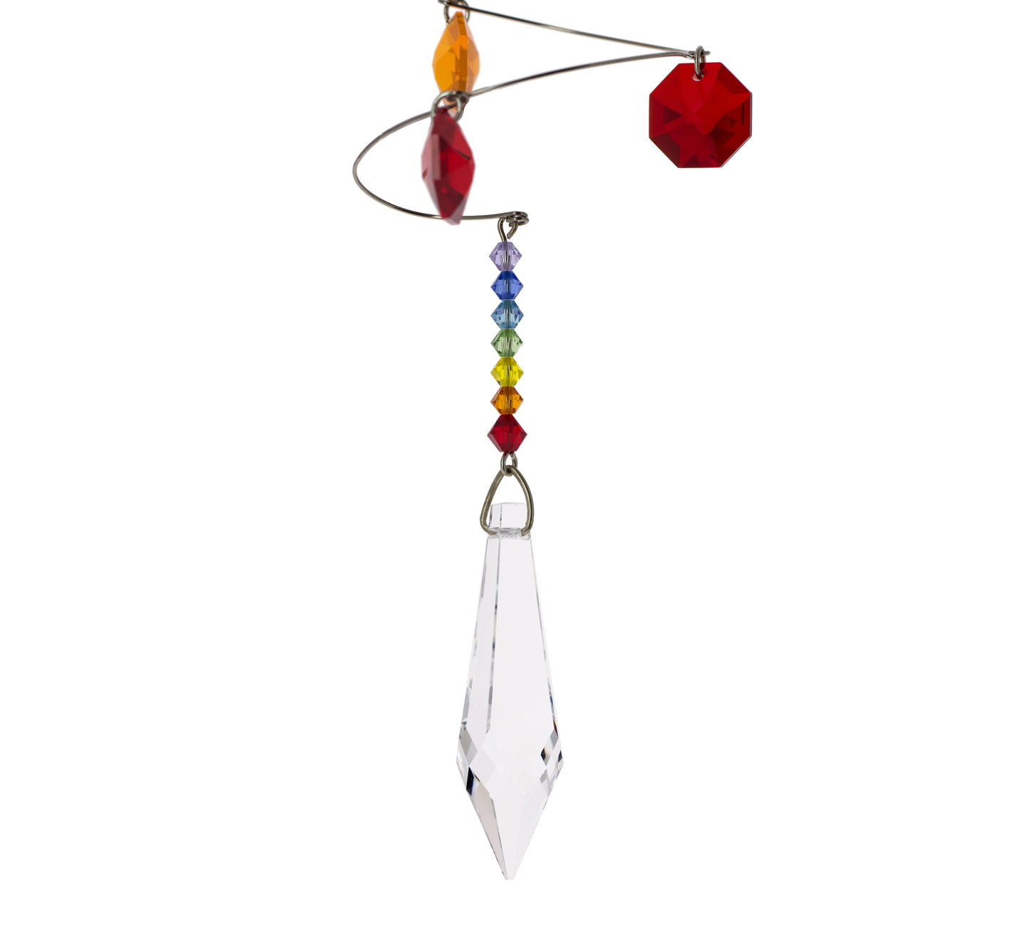 Apanhador do sol em espiral de cristal - 7 Chakras