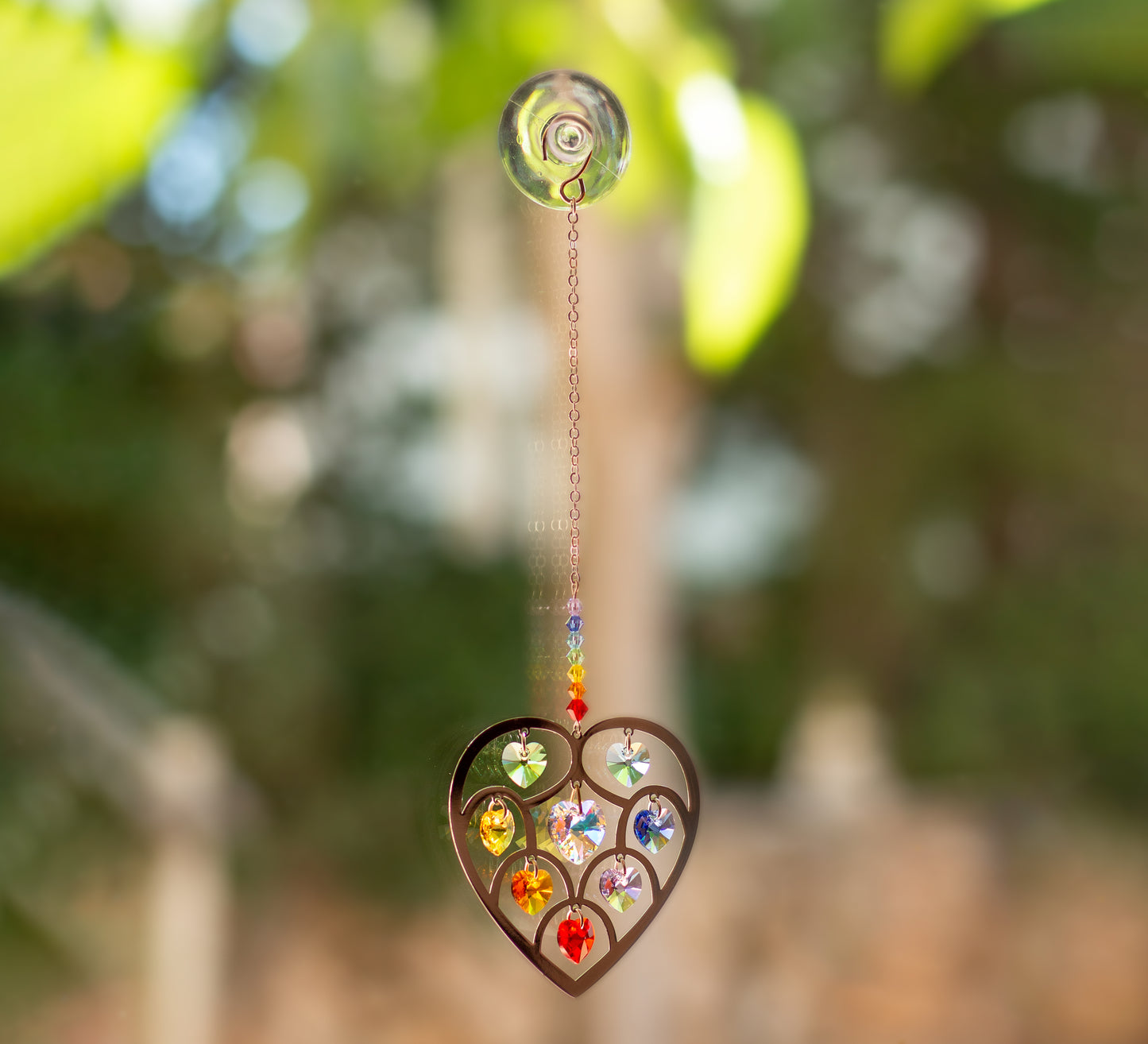 Apanhador do sol de cristal do coração - 7 Chakras