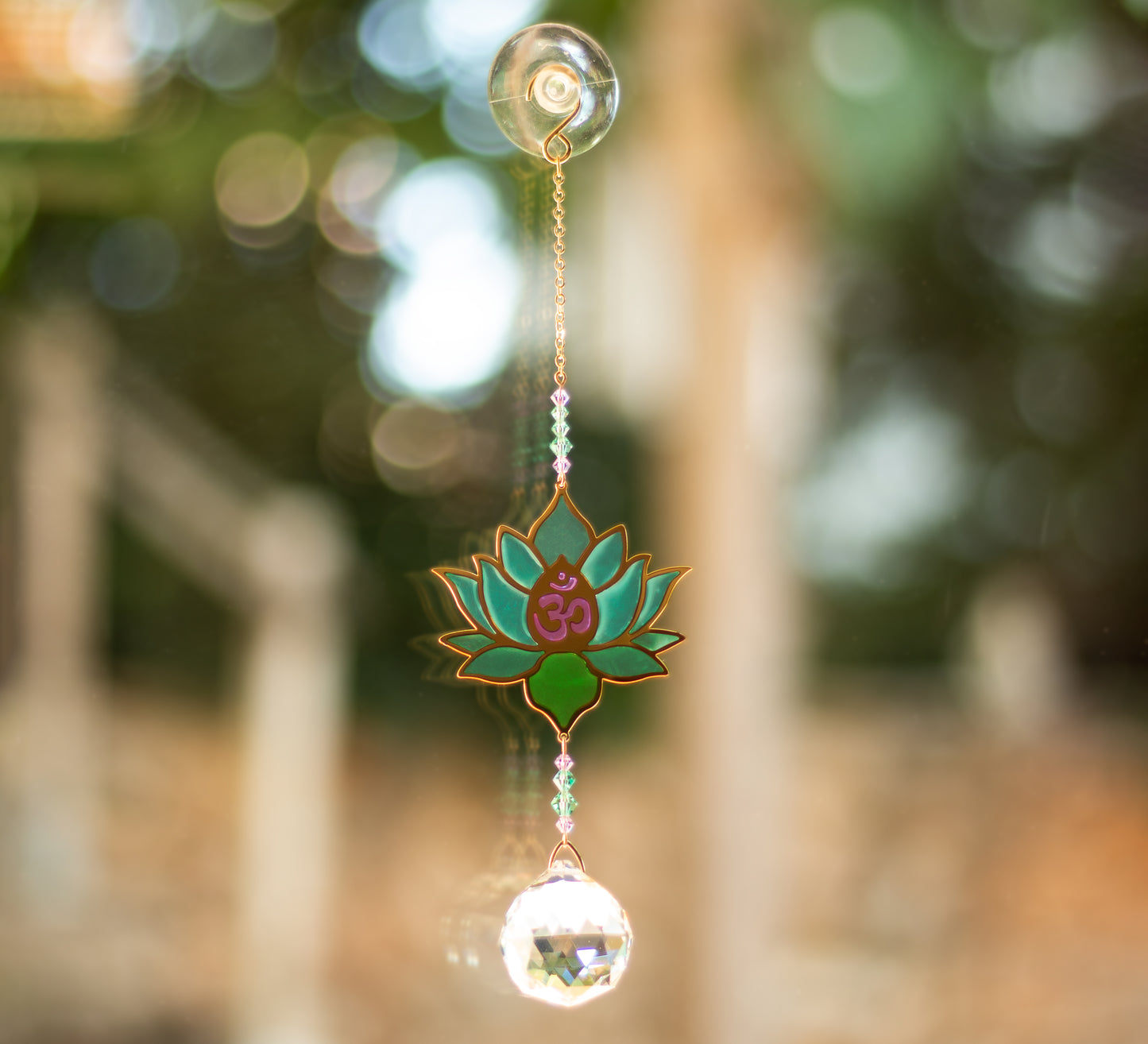 Grand Cristal Feng Shui Lotus Bleu
