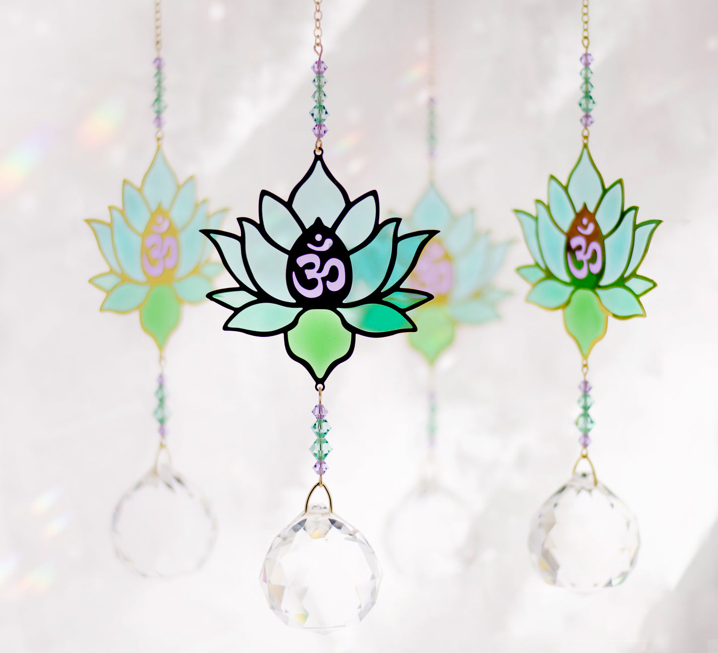 Grand Cristal Feng Shui Lotus Bleu