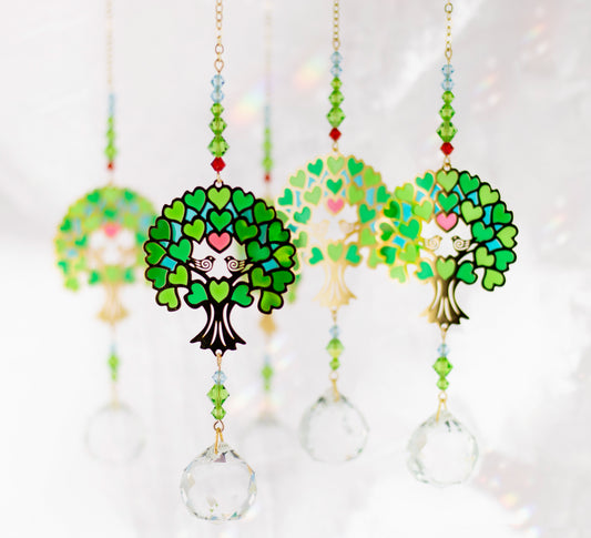 Cristal Feng Shui Arbre de Vie Vert