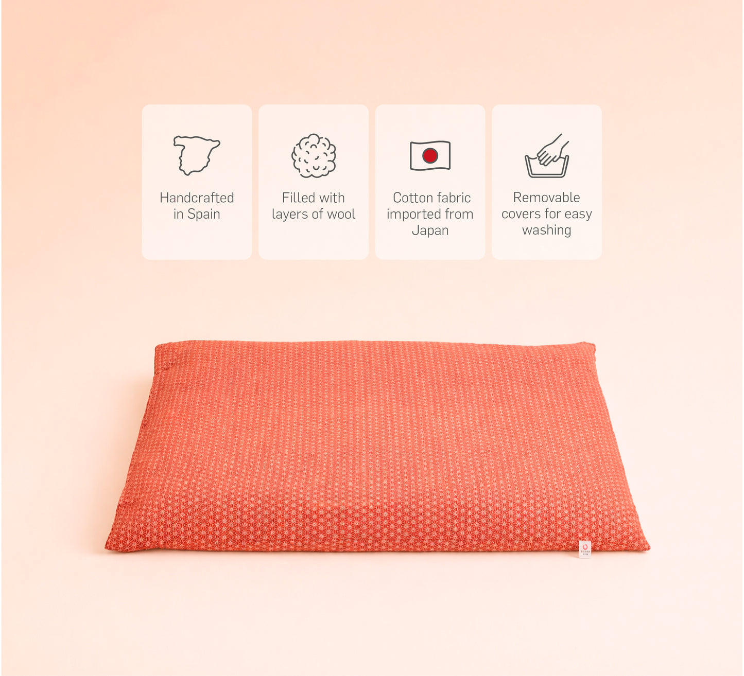 Zabuton - Kastanienbraun Asanoha