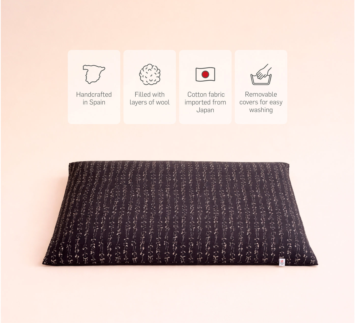 Zabuton - Schwarzes Hiragana