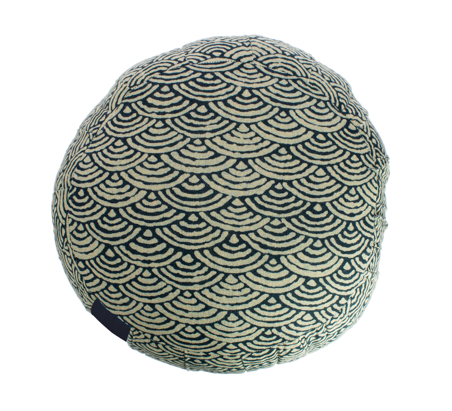 Kapok Round Zafu - Blue Seigaiha