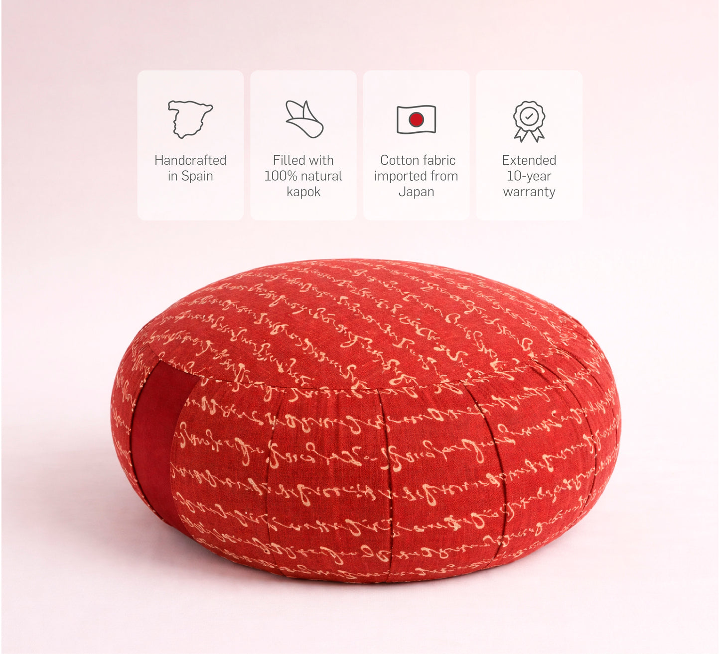 Kapok Rund Zafu - Kastanienbraun Hiragana