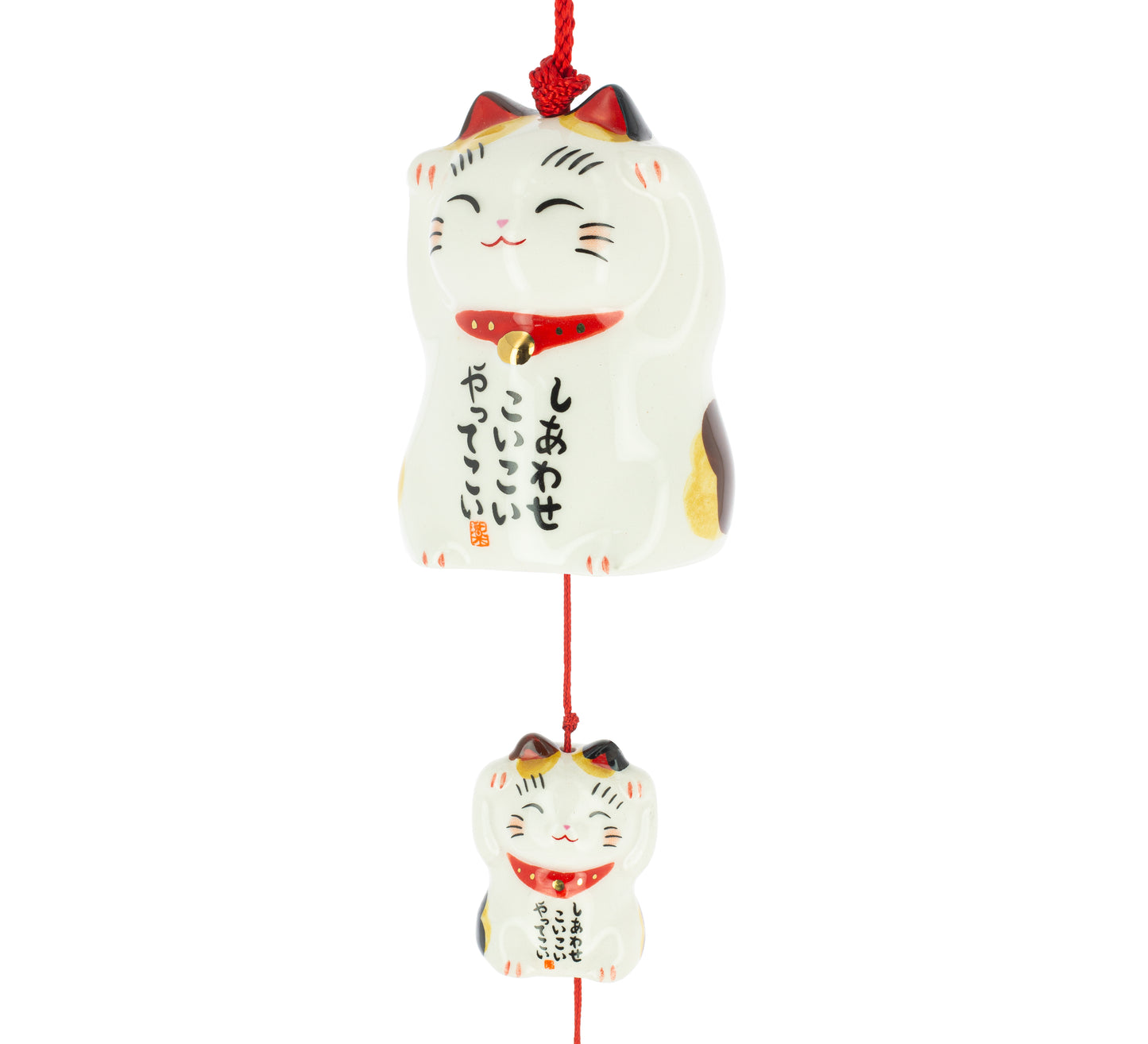 Furin Ceramic Bell Maneki Neko Calico