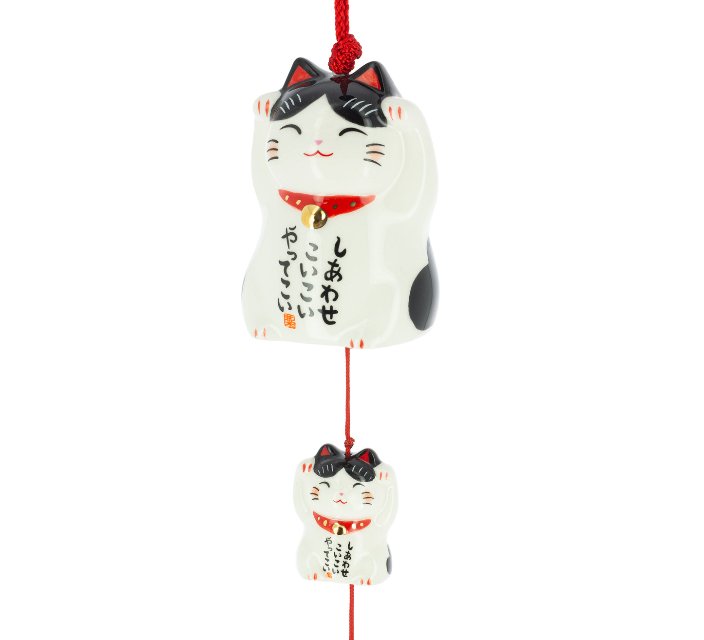 Furin Ceramic Bell Maneki Neko Kuroshiro