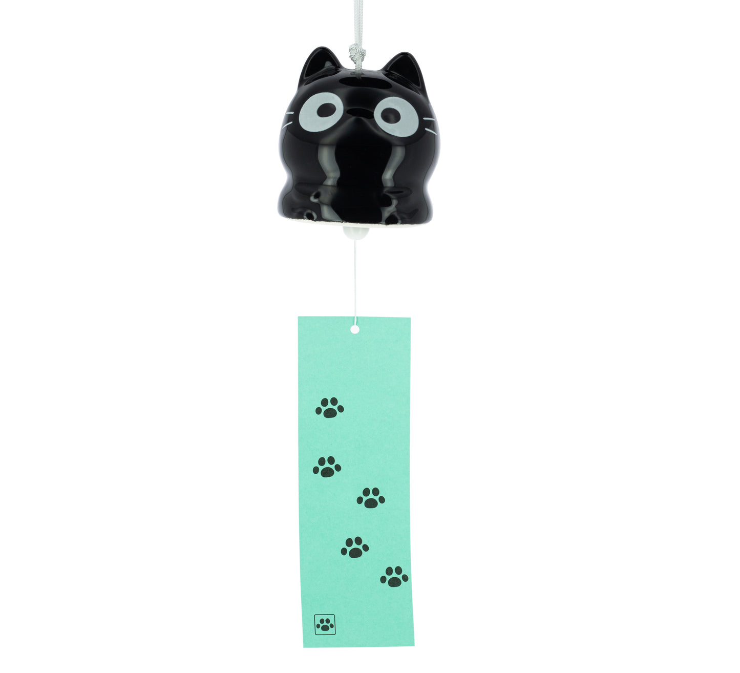 Campana Furin Cerámica Neko Negro