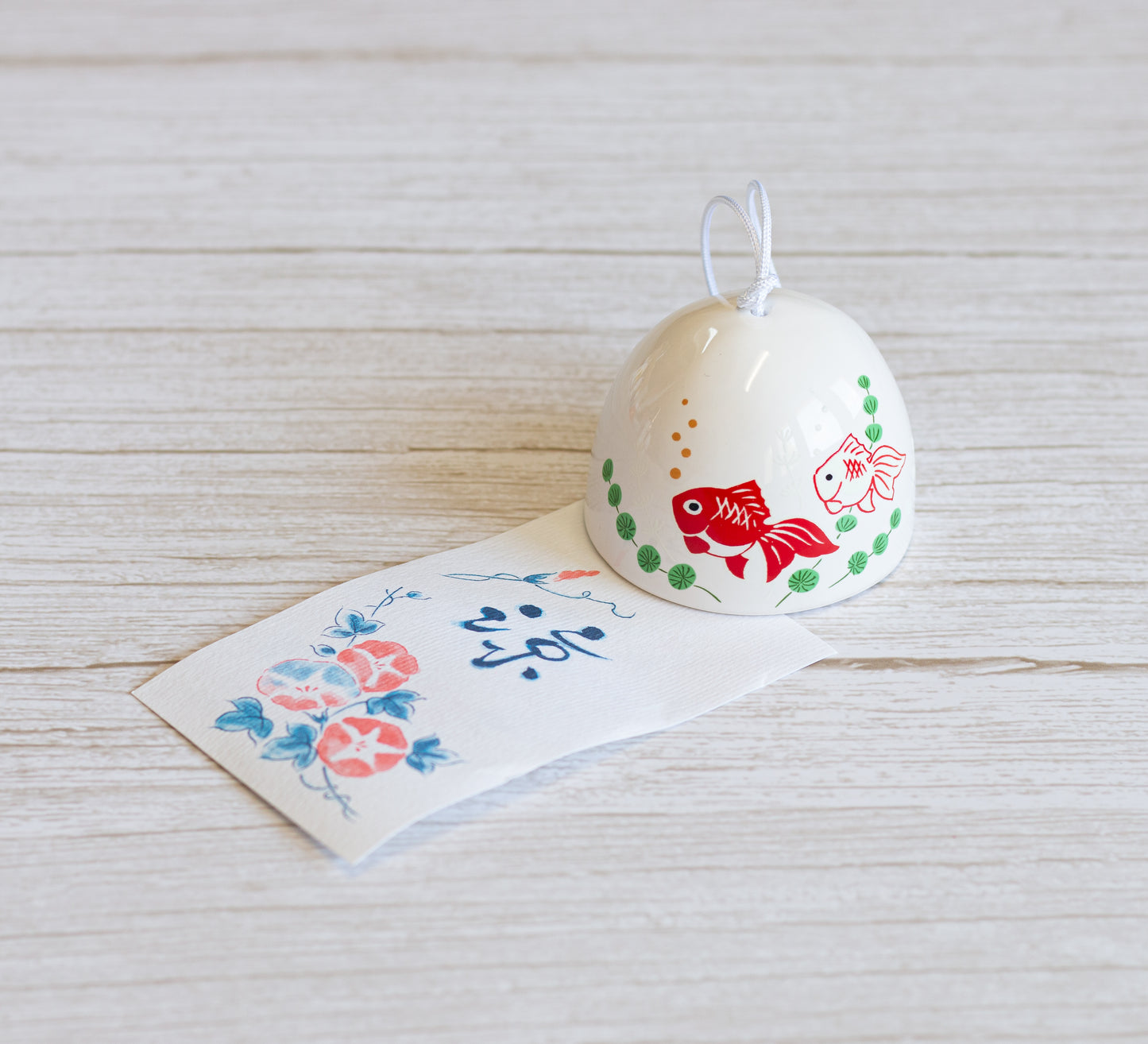 Campana Furin Cerámica Rankaku Carpa Dorada