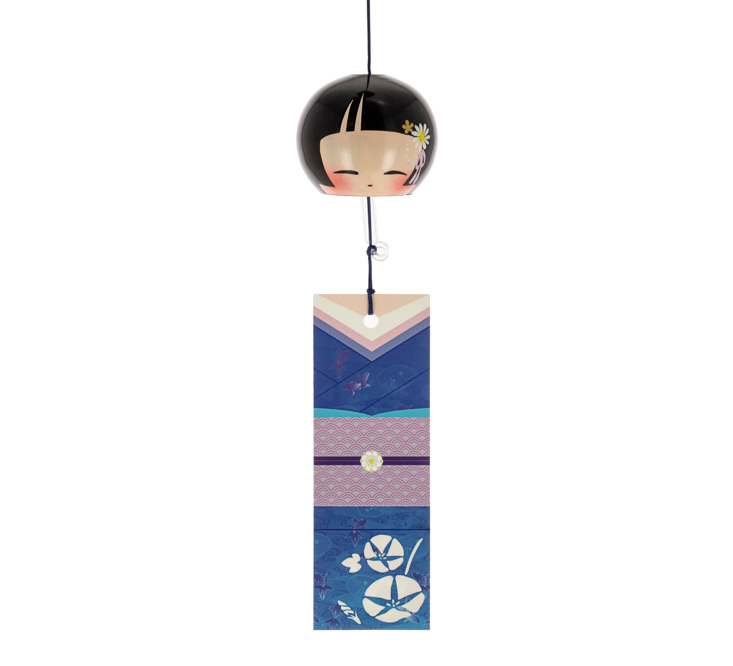 Furin Crystal Bell Kokeshi Doll, 5cm