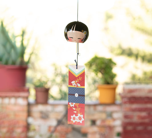 Campana Furin Cristal Kokeshi 5cm