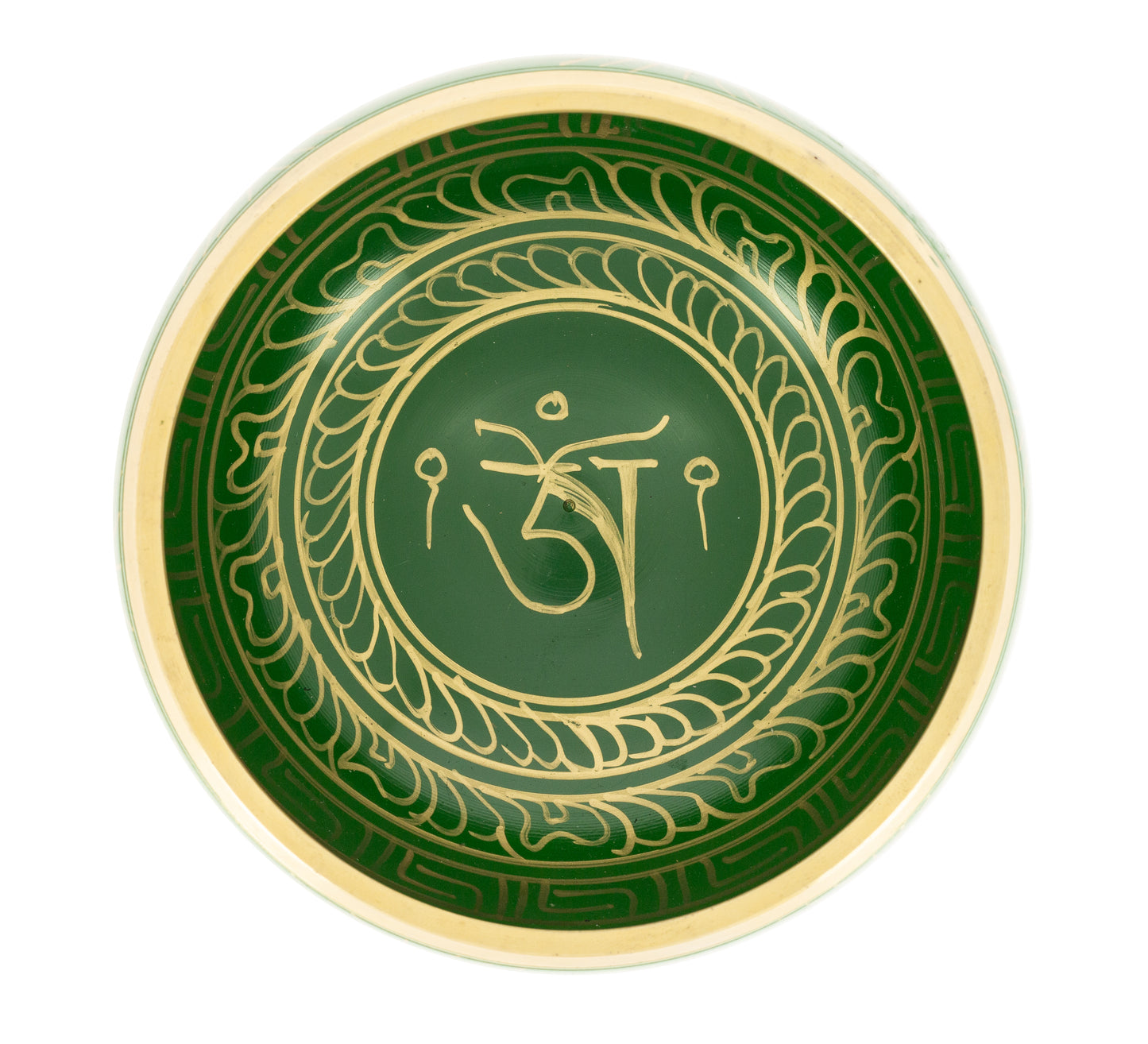 Bol Tibétain Vert avec Symboles 13,5 cm