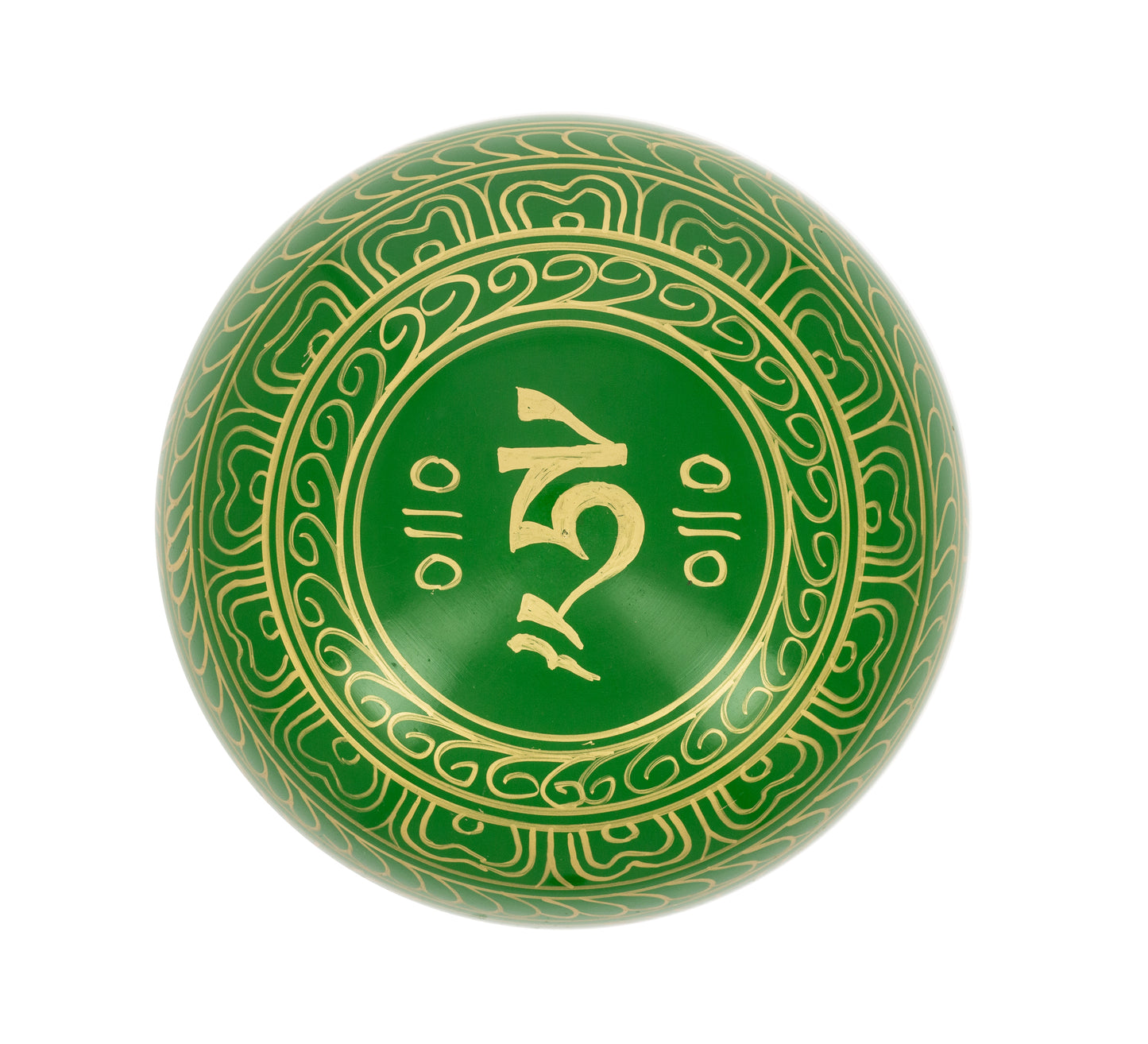 Bol Tibétain Vert avec Symboles 13,5 cm