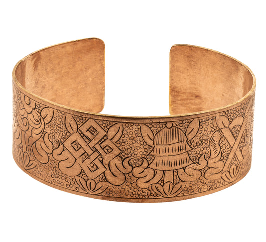 Copper Bracelet - 8 Auspicious Symbols, Large
