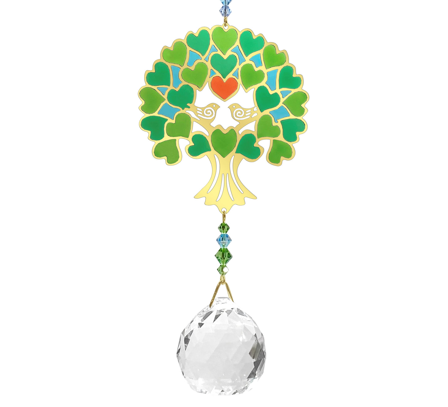 Grande cristallo Feng Shui - Albero della Vita, Verde