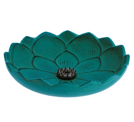 Iwachu Incense Burner - Turquoise Lotus Flower