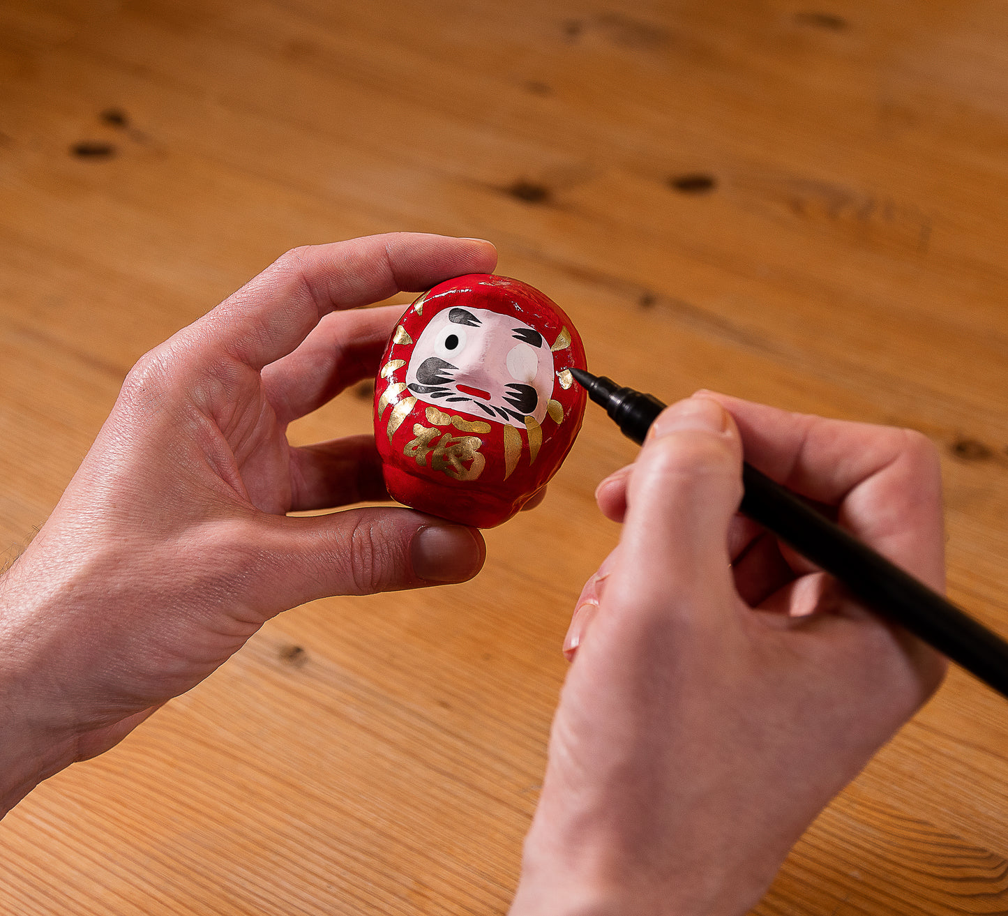 Daruma Tradicional Vermelho - Boa Fortuna, Médio