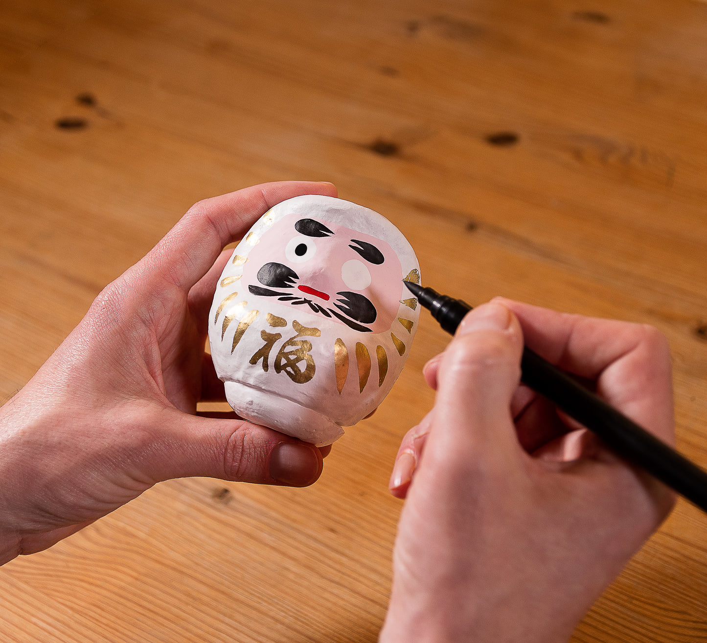 White Traditional Daruma - Love, Large