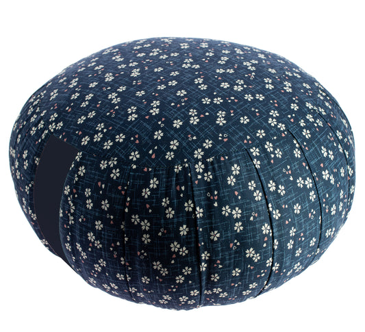 Zafu Rond de Kapok Sakura Bleu