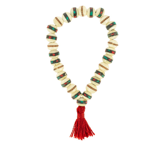 Pulsera-mala Hueso con Incrustaciones