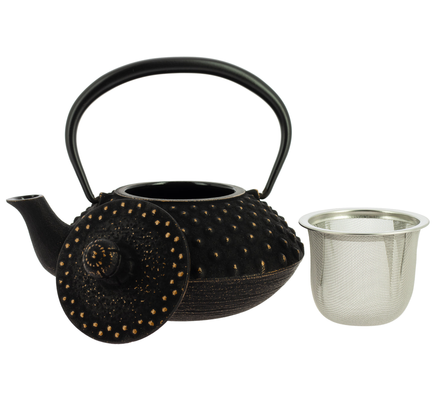 Bule Kanbin Iwachu - Preto Dourado, 350 ml