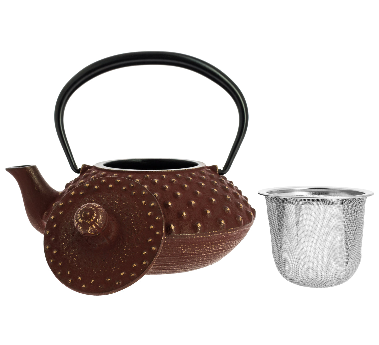 Bule Kanbin Iwachu - Castanho Dourado, 350 ml
