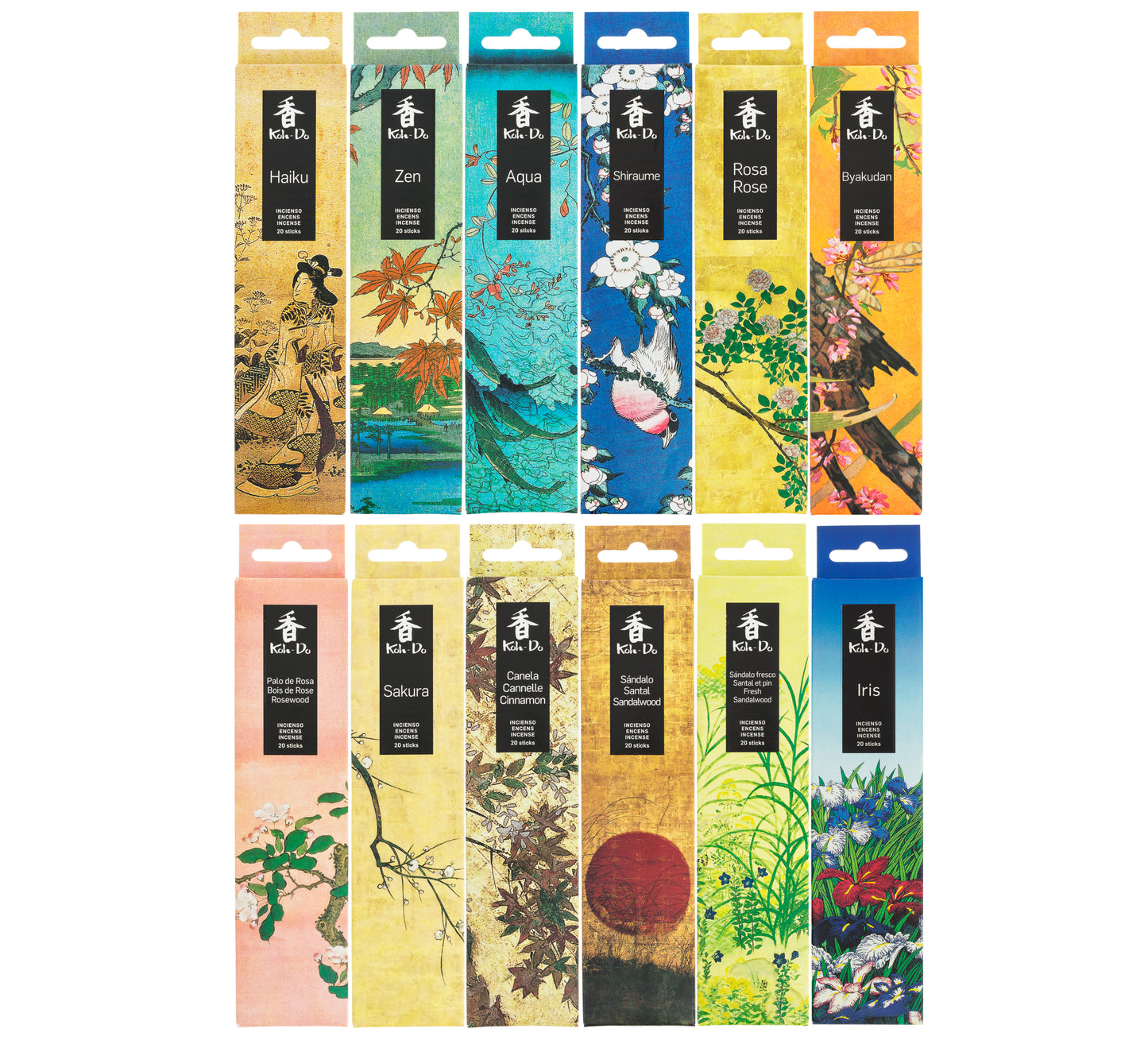 Koh Do Incense Pack - 12 Fragrances, Assortment 1