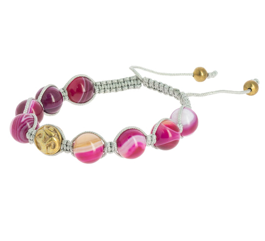 Om Shambala Bracelet - Pink Agate