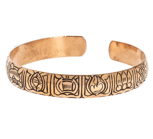 Copper Bracelet - 8 Auspicious Symbols