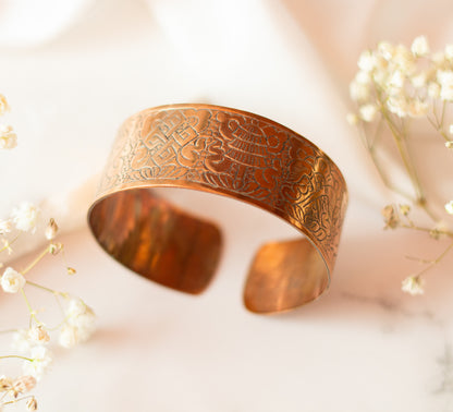 Pulseira de cobre - 8 símbolos auspiciosos, grande