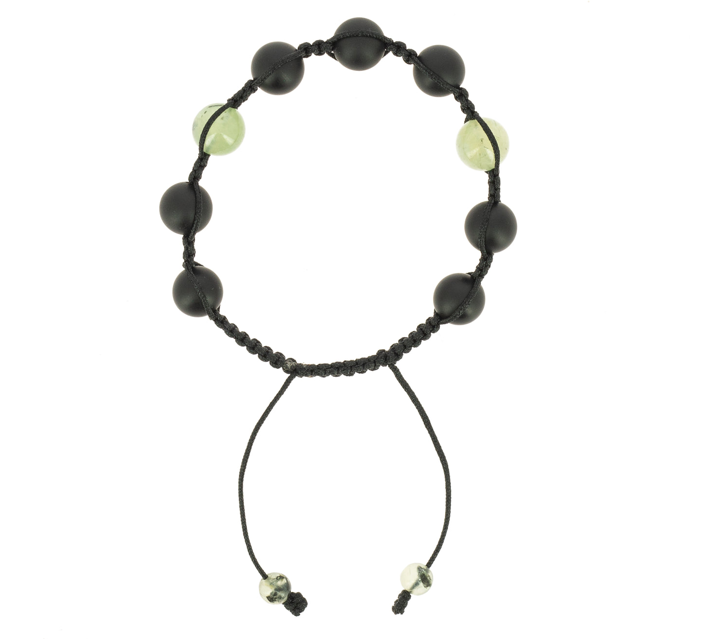 Pulsera Shambala Ónice Negro y Prehnita