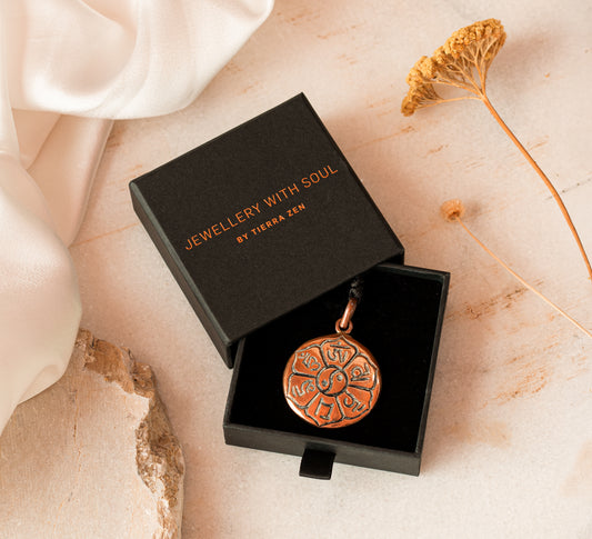 Pendentif Cuivre Mantra tibétain