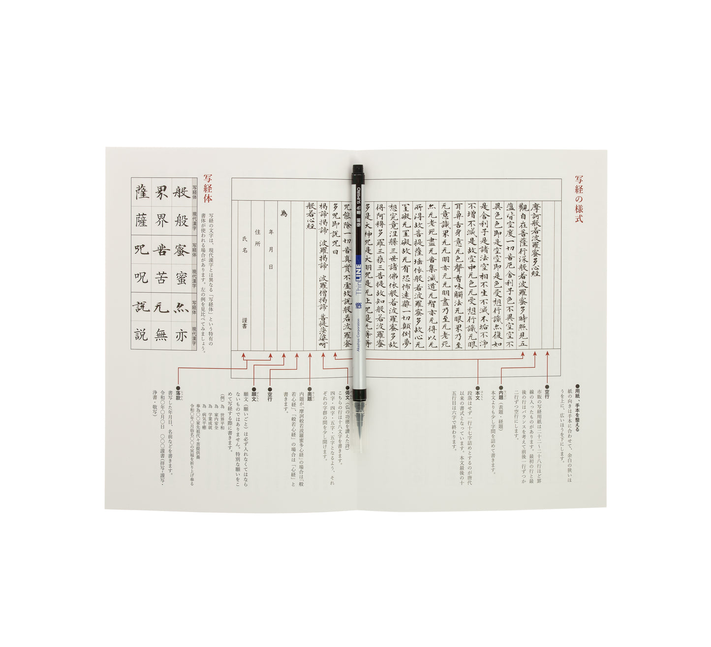 Heart Sutra Writing Set