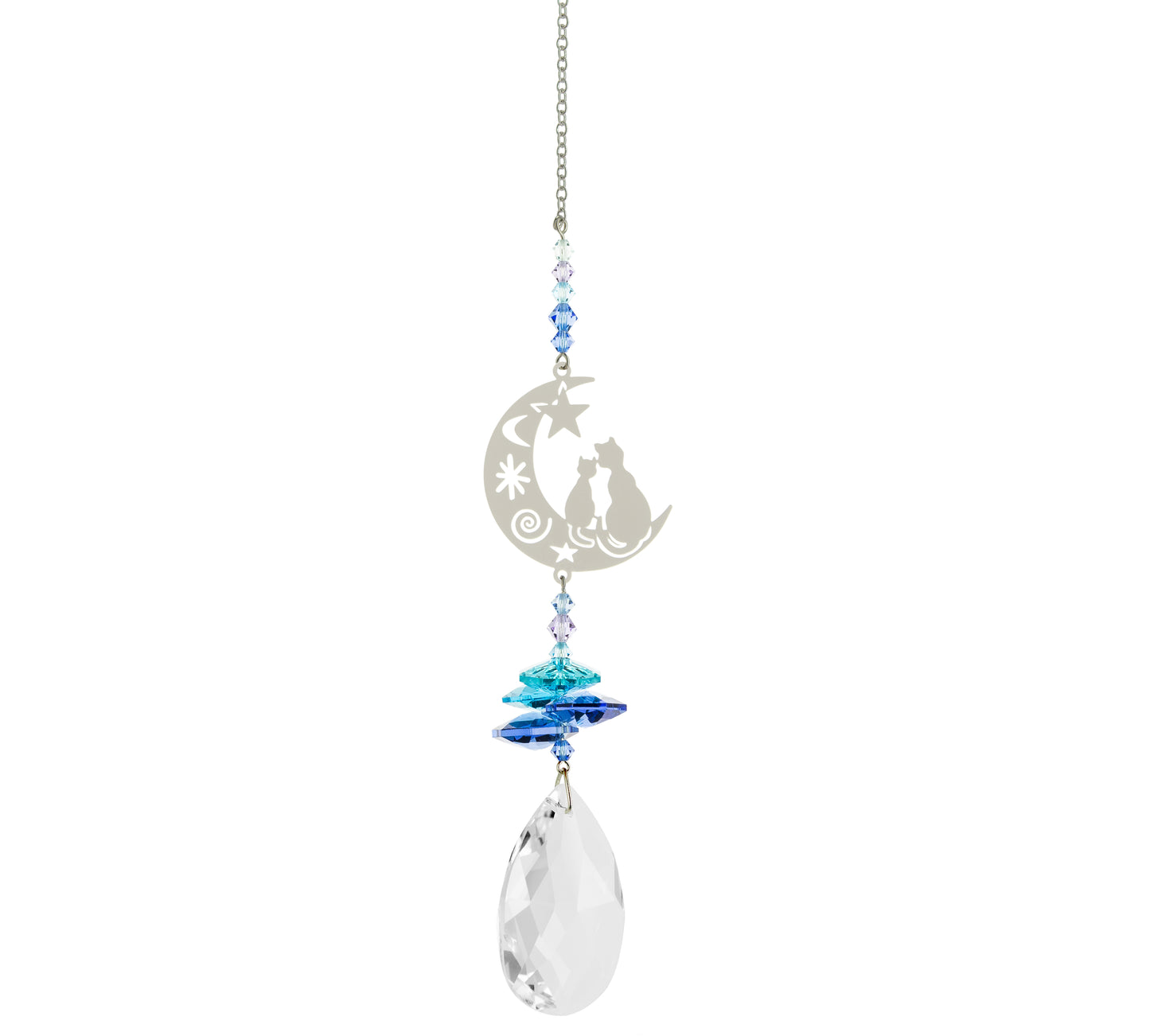 Crystal Fantasy Suncatcher - Two Cats in the Moon