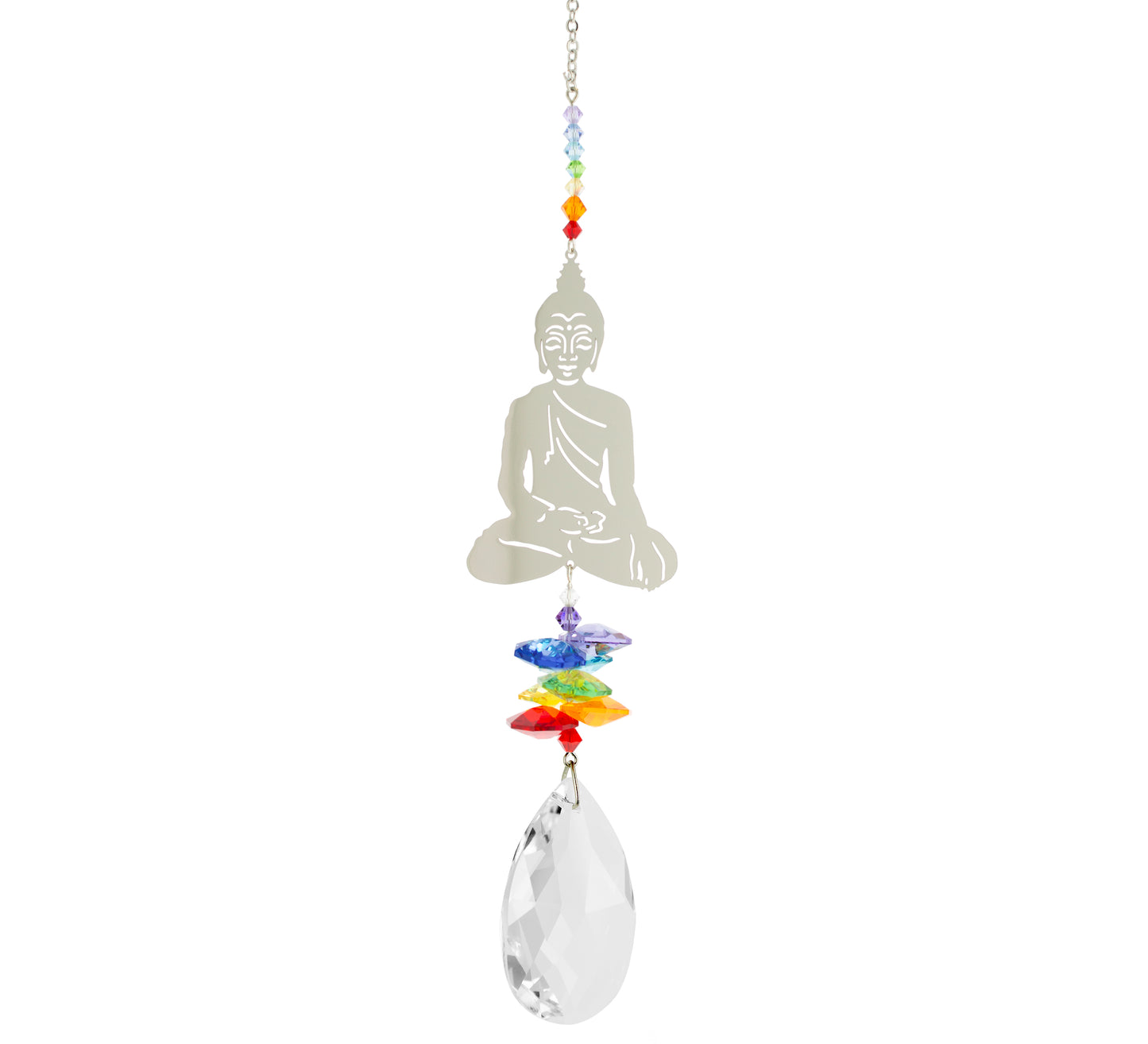 Crystal Fantasy Suncatcher - Buddha, Large