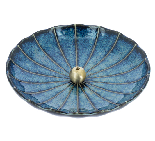 Porte-encens Kiku Bleu