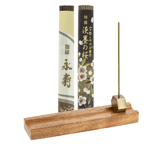 Kyara Eiju y Tokusen Sakura Usuzumi Incense and  Paramita Incense Holder