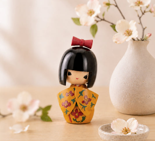 Kokeshi Doll - Hanamizuki Orange