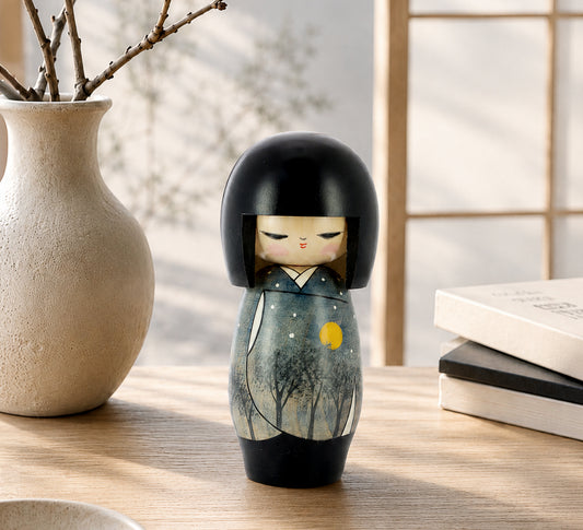 Kokeshi Doll - Kimono, Winter